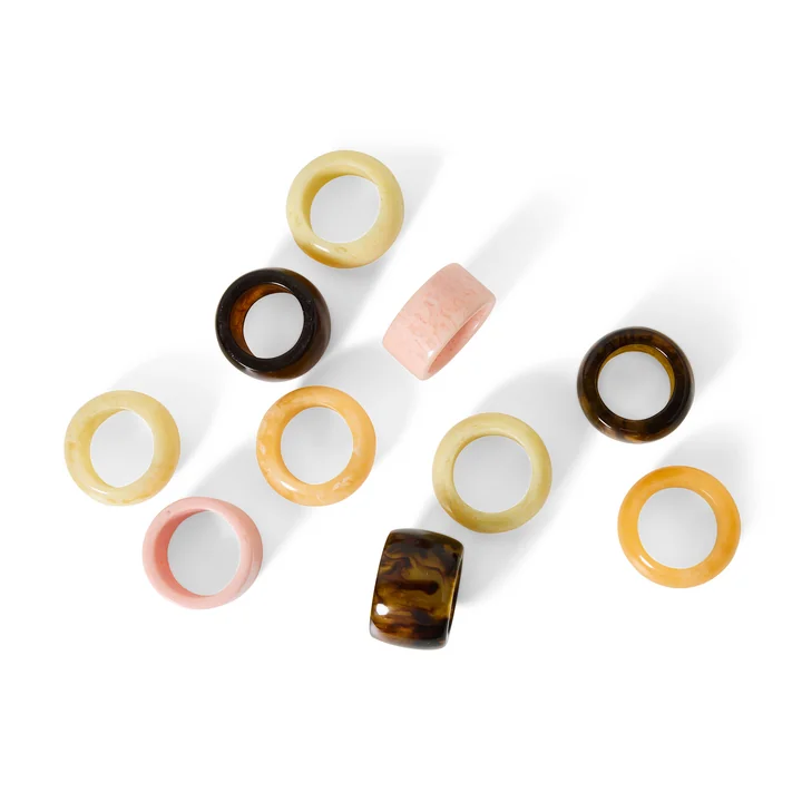 HKliving - Servetringen, zonsopgang (set van 4)