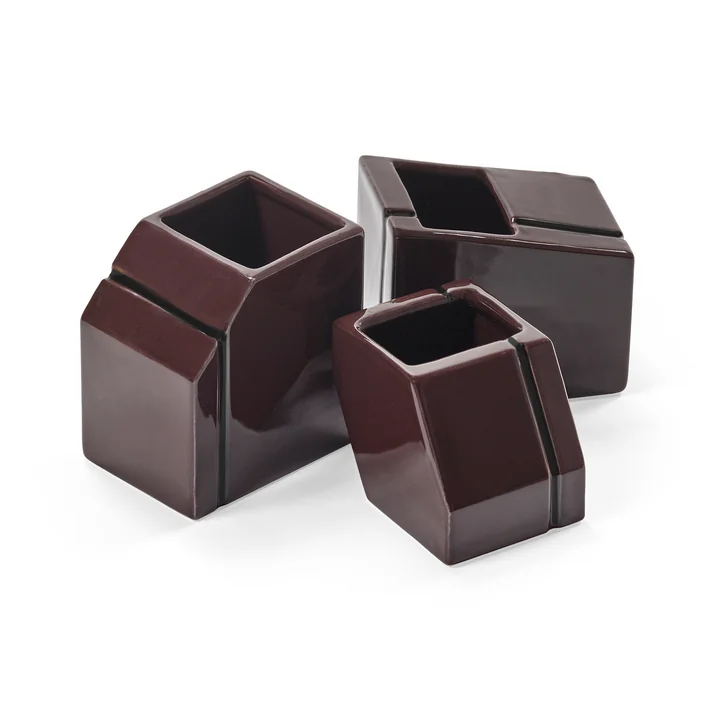 Serax - Silos vaas, mini, bordeaux (set van 3)