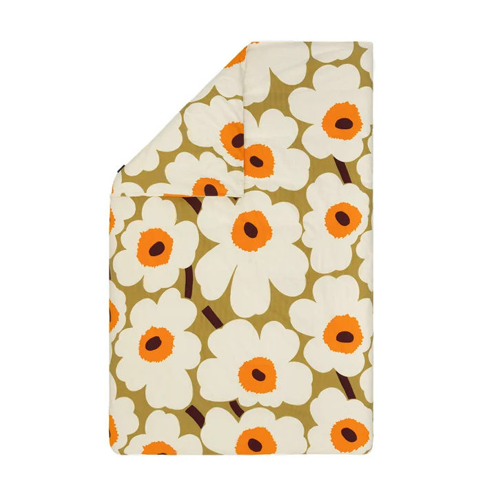 Marimekko - Unikko Dekbedovertrek, 135 / 140 x 200 cm, karamel / crème / warm oranje (Herfst / Winter 2025)