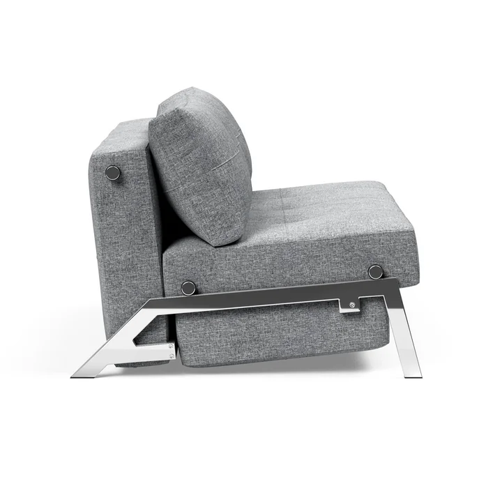 Innovation Living - Cubed 140 Slaapbank, 145 x 103 cm, chroom / lichtgrijs (565 Twist Granite )