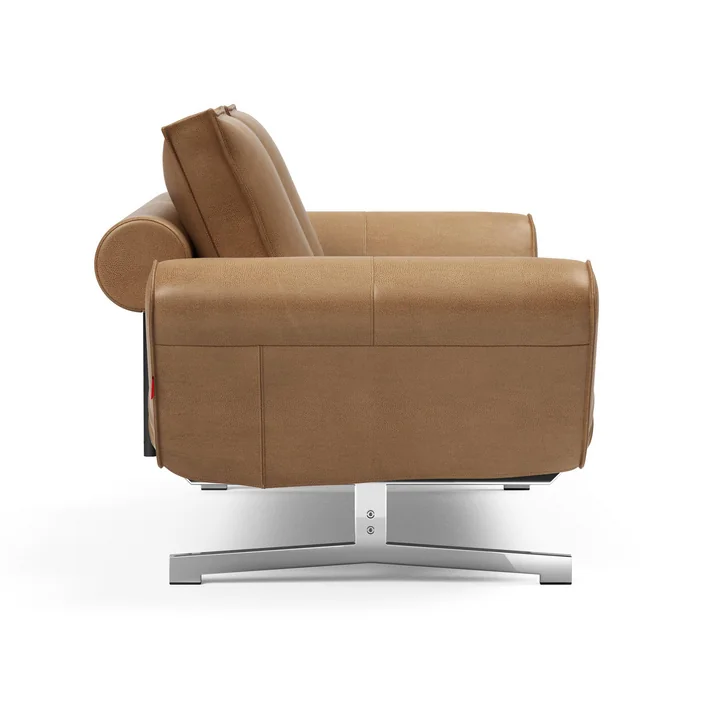 Innovation Living - Ghia slaapbank, 90 x 210 cm, chroom / lichtbruin (Mix 551 Brown Faunal )