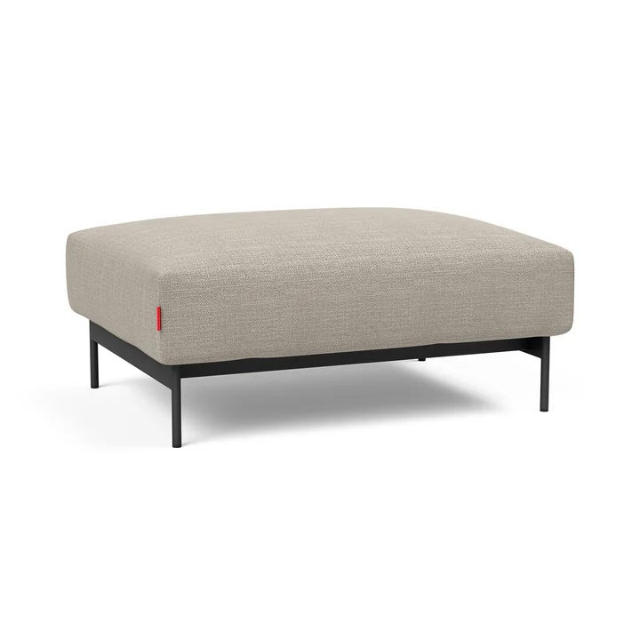 Innovation Living - Malloy Ottoman, zwart / naturel (579 Kenya Gravel )