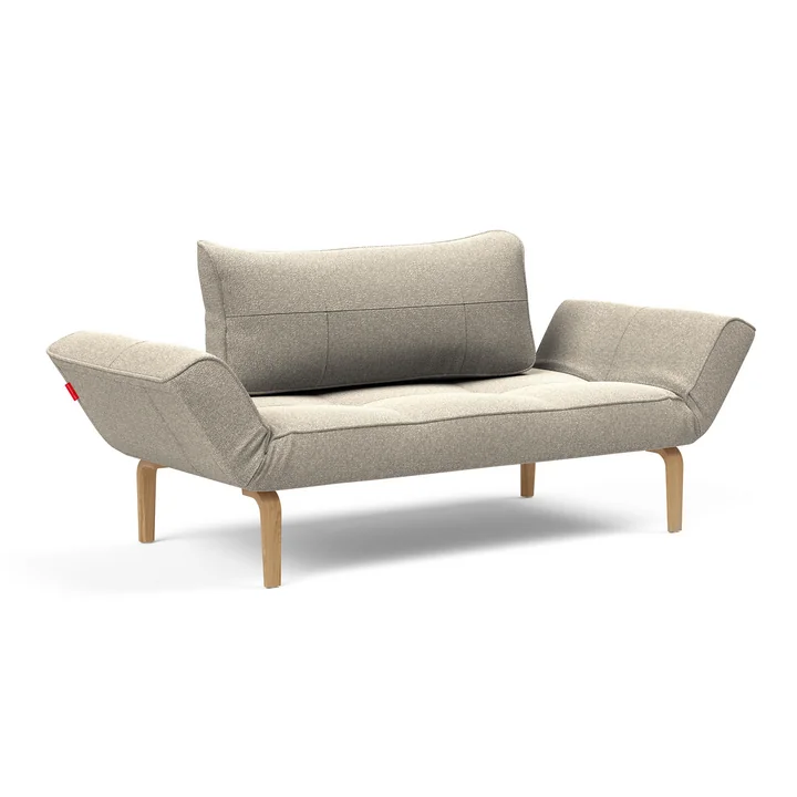 Innovation Living - Zeal Bow Slaapbank, 200 x 72 cm, natuurlijk eiken / beige (539 Bouclé)