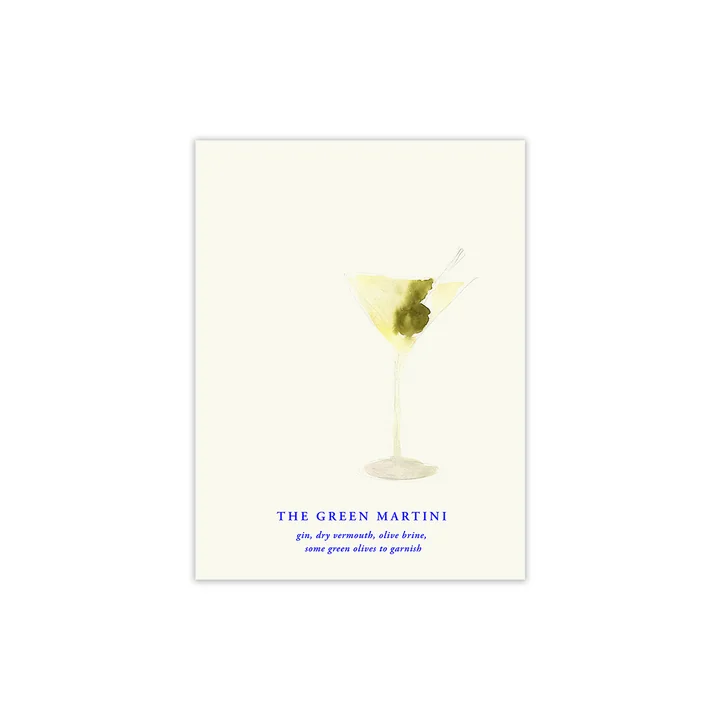 Paper Collective - The Green Martini Poster, 30 x 40 cm