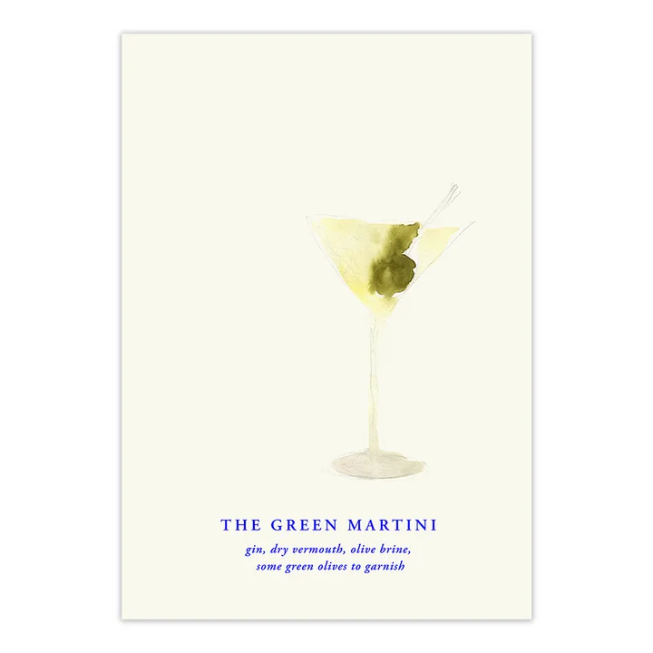 Paper Collective - The Green Martini Poster, 70 x 100 cm