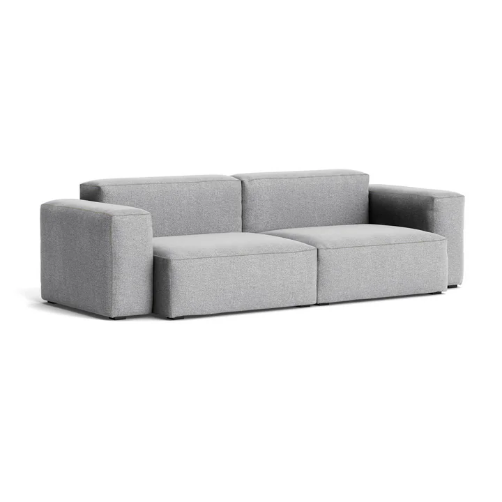 HAY - Mags Soft Sofa 2,5 zits met lage armleuning, combinatie 1, lichtgrijs ( Hallingdal 130) / naden: beige