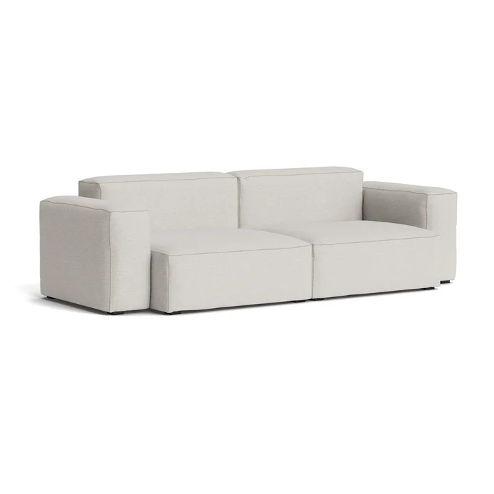HAY - Mags Soft Sofa 2,5 zits met lage armleuning, combinatie 1, lichtgrijs (Story 102) / stiksels: beige