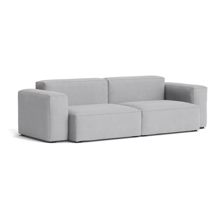 HAY - Mags Soft Sofa 2,5-zits met lage armleuningen, combinatie 1, lichtgrijs ( Linara 443) / naden: beige