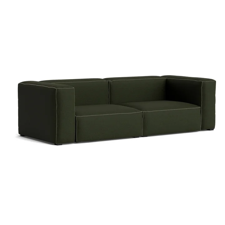 HAY - Mags Soft Sofa 2,5 zits, combinatie 1, donkergroen (Maglia) / naden: beige