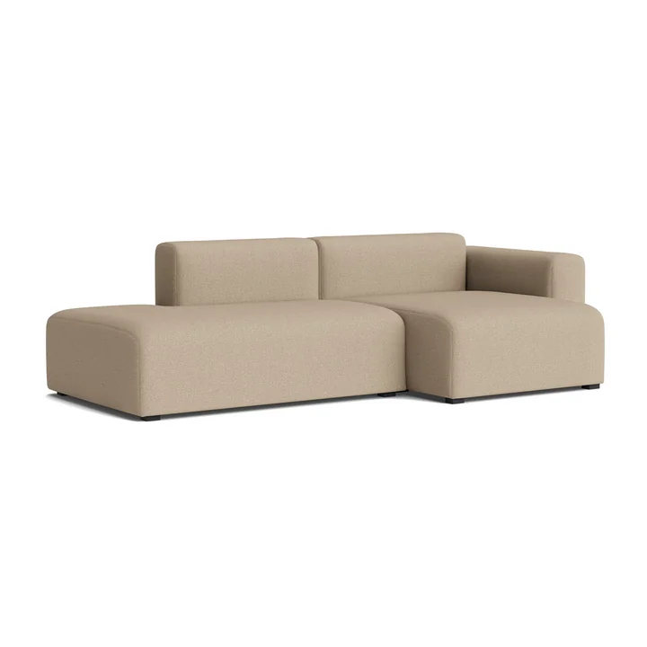 HAY - Mags Sofa 2,5 zits met lage armleuning rechts, combinatie 3, warm grijs (Maglia)