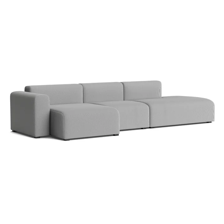 HAY - Mags Sofa 3 zits met lage armleuning links, combinatie 4, grijs ( Steelcut Trio 133)