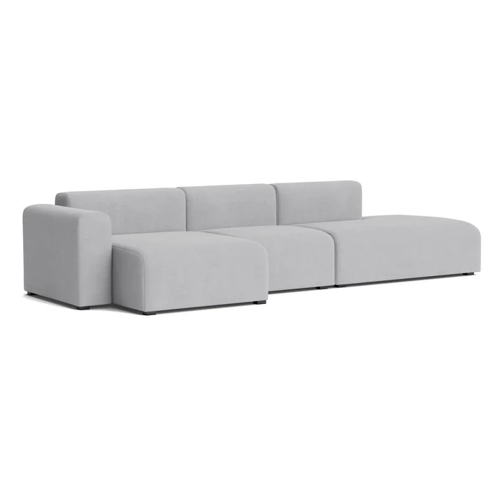 HAY - Mags Sofa 3 zits met lage armleuning links, combinatie 4, lichtgrijs ( Linara 443)
