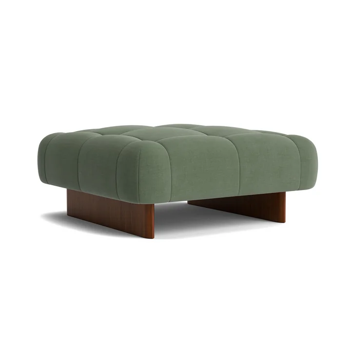HAY - Quilton Lift Ottoman, walnoot / groen (Linara 100)