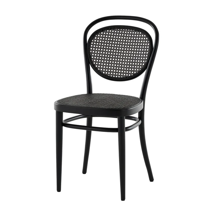 Thonet - 215 R Bentwood stoel, vlechtwerk donker gemêleerd met kunststof drager / zwart beuken (TP 29)