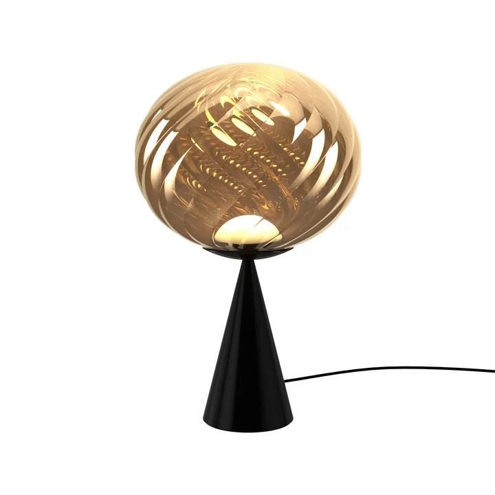 Tom Dixon - Whirl Cone Fat LED tafellamp, goud / zwart