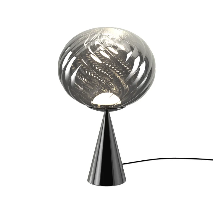 Tom Dixon - Whirl Cone Fat LED tafellamp, zilver / zilver