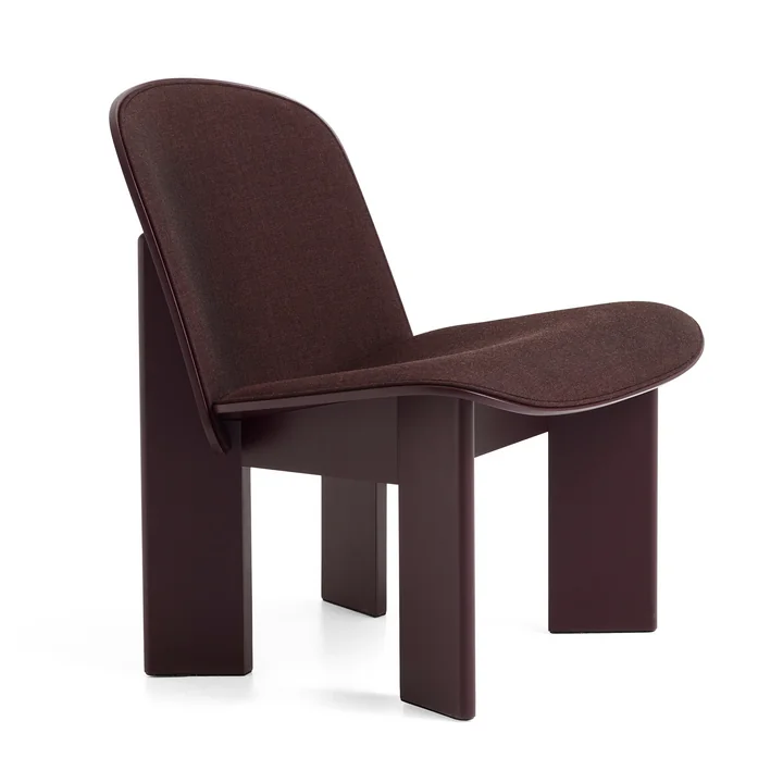 HAY - Chisel Lounge Chair, beuk donker bordeaux / donker bordeaux (Remix 373)