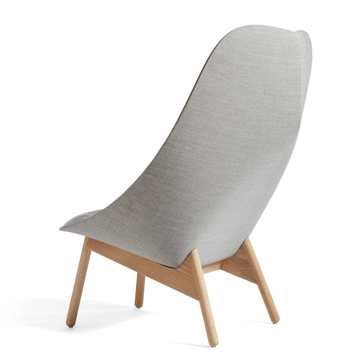 HAY - Uchiwa Gewatteerde fauteuil, eik / zitting grijs (Mode 002) / rug grijs (Remix 123)