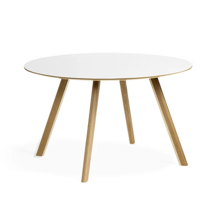 HAY - Copenhague CPH25 2. 0 Tafel Ø 120 cm, gelakt eiken / wit laminaat