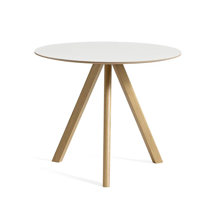 HAY - Copenhague CPH20 2. 0 Tafel Ø 90 cm, gelakt eiken / wit laminaat