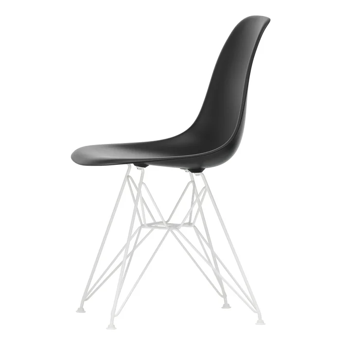 Vitra - Eames Plastic Bijzetstoel DSR RE, wit / gitzwart