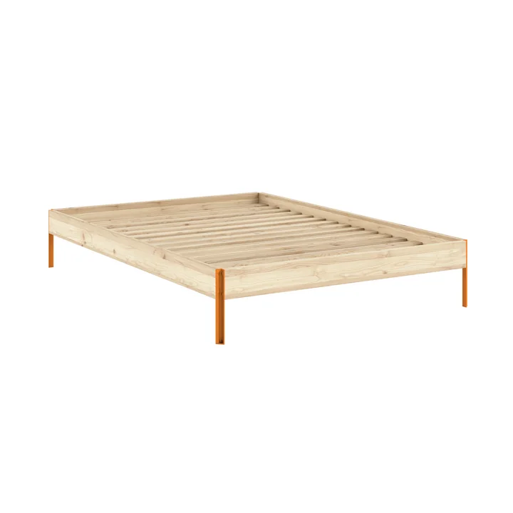 Karup Design - Core Bed 140 x 200 cm, grenen / zonne-oranje