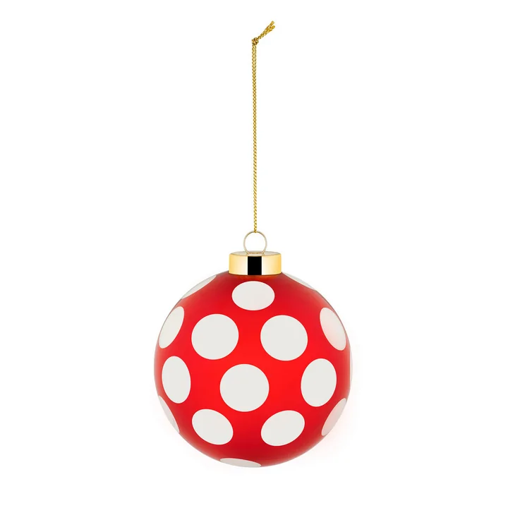 Alessi - Delight kerstbal 3, wit / rood / goud