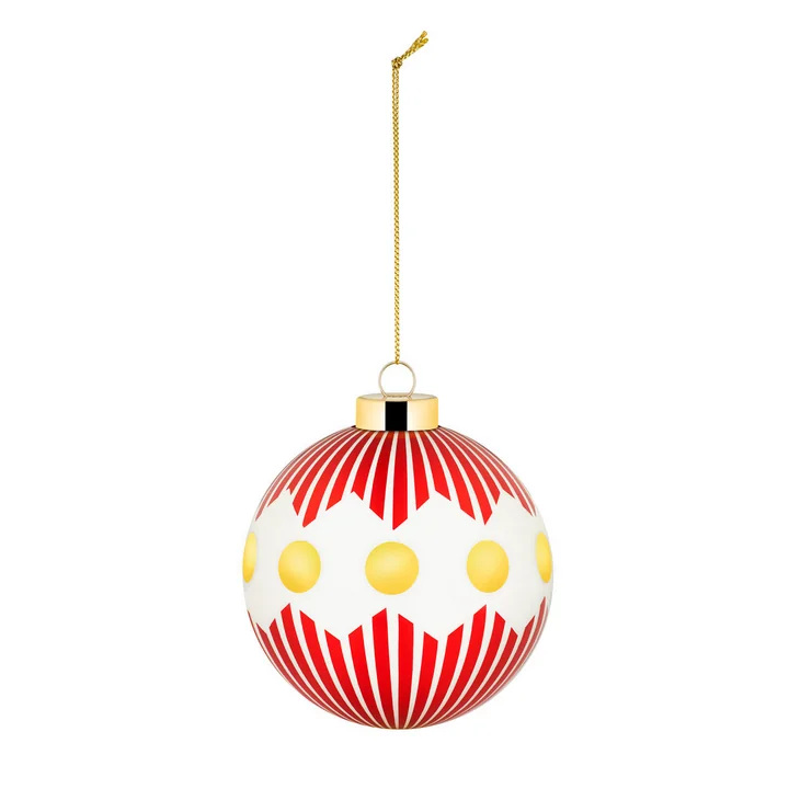 Alessi - Delight kerstbal 1, wit / rood / goud
