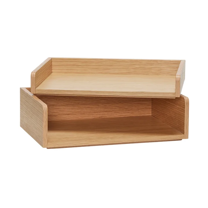 Hübsch Interior - Afour bureau-organizer, 33 x 22 cm, eiken natuur