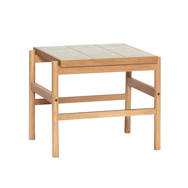Hübsch Interior - Tegel bijzettafel, eiken / mint