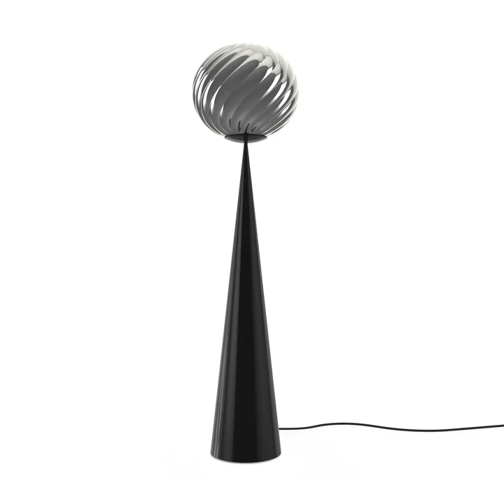 Tom Dixon - Whirl Cone Fat LED vloerlamp, zilver / zwart