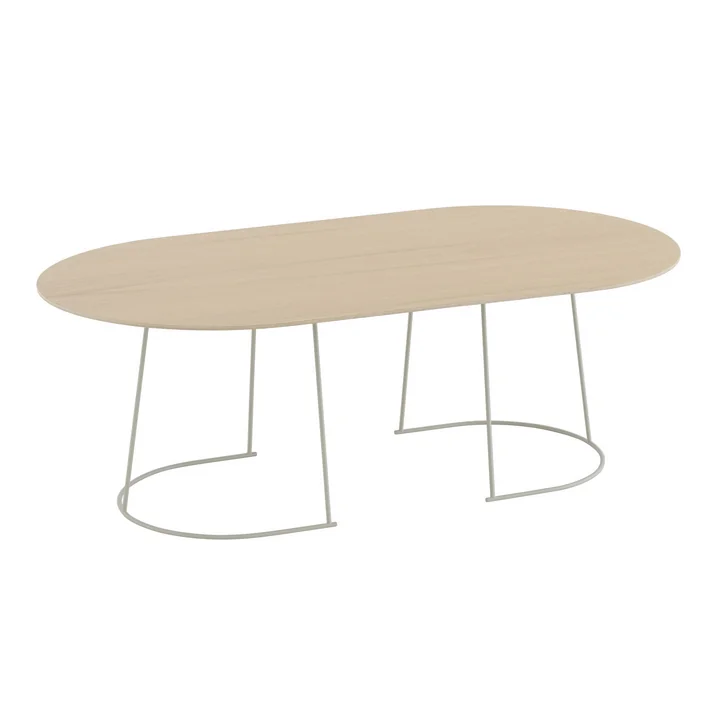 Muuto - Luchtige salontafel, groot, gelakt eiken / gebroken wit