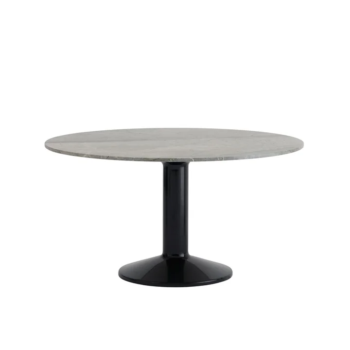 Muuto - Midst Eettafel, Ø 140 cm, grijs / zwart marmer