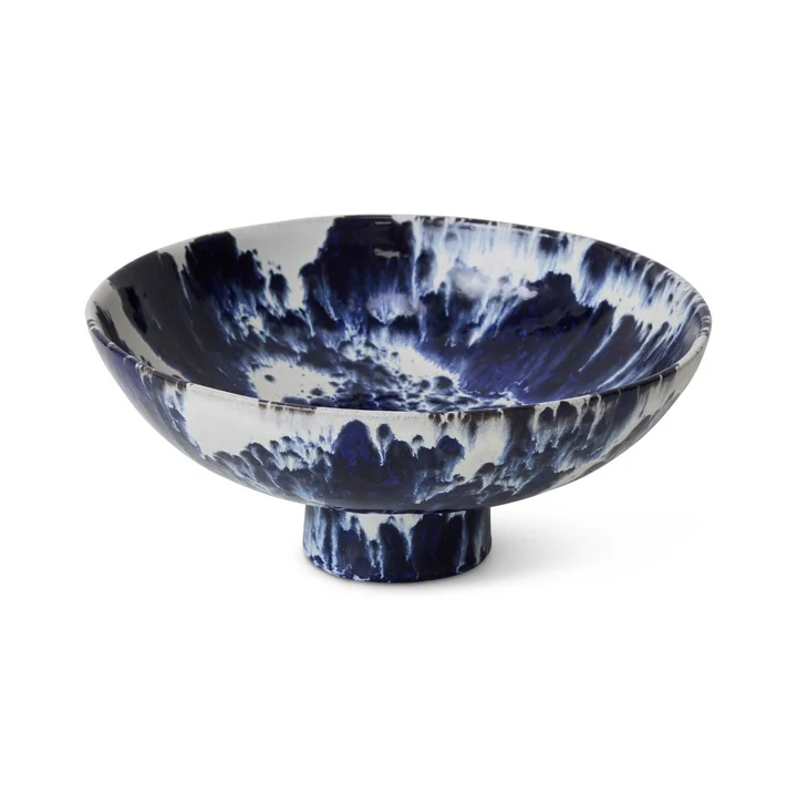 HKliving - Schaal met voet, Ø 26 cm, indigo