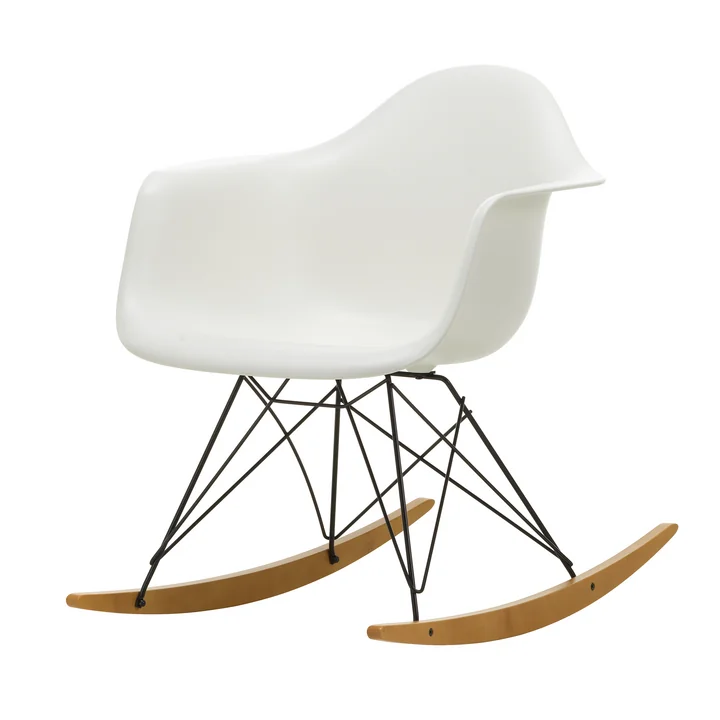 Vitra - Eames Plastic Fauteuil RAR, geelachtig esdoorn / basic donker / wit