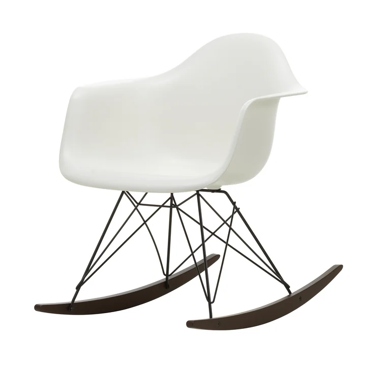 Vitra - Eames Plastic Fauteuil RAR, donker esdoorn / basic donker / wit