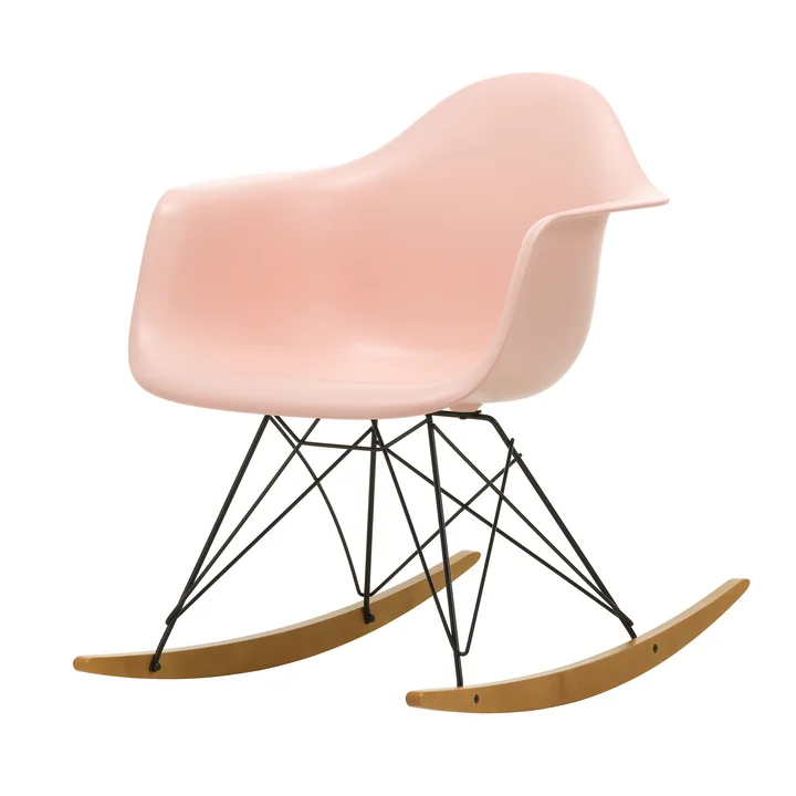 Vitra - Eames Plastic Fauteuil RAR RE, geelachtig esdoorn / basic donker / lichtroze