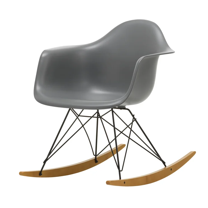 Vitra - Eames Plastic Fauteuil RAR RE, geelachtig esdoorn / basic dark / granietgrijs