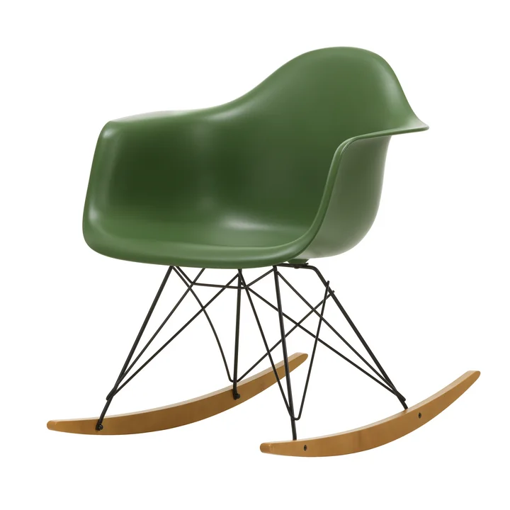 Vitra - Eames Plastic Fauteuil RAR RE, geelachtig esdoorn / basic donker / forest