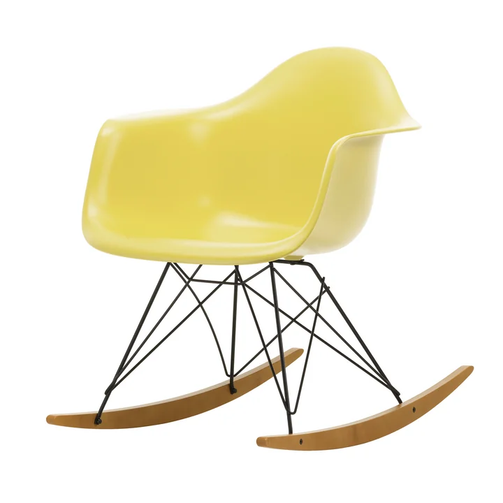 Vitra - Eames Plastic Fauteuil RAR RE, geelachtig esdoorn / basic donker / citron