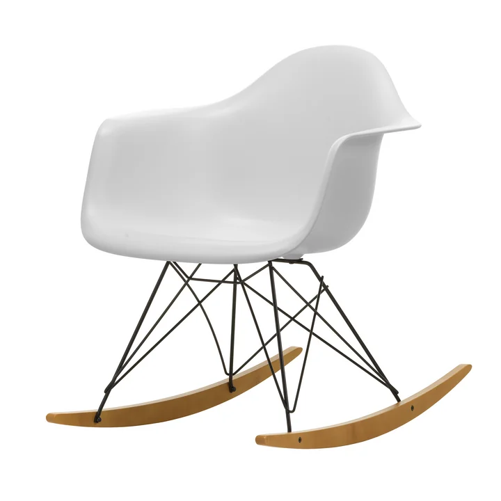 Vitra - Eames Plastic Fauteuil RAR RE, geelachtig esdoorn / basic donker / katoen wit