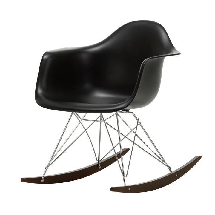 Vitra - Eames Plastic Fauteuil RAR RE, donker esdoorn / chroom / gitzwart