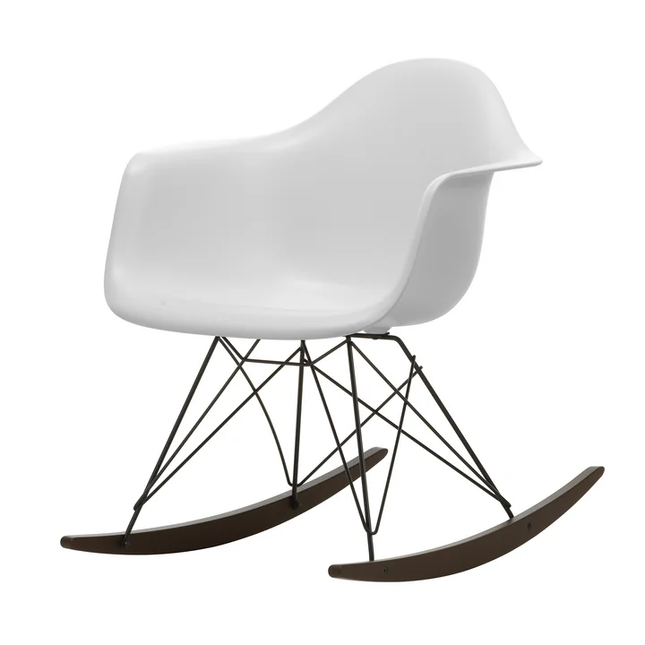 Vitra - Eames Plastic Fauteuil RAR RE, donker esdoorn / basic donker / katoen wit