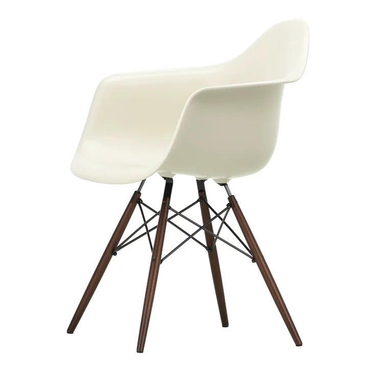 Vitra - Eames Plastic Fauteuil DAW RE, donker esdoorn / kiezel