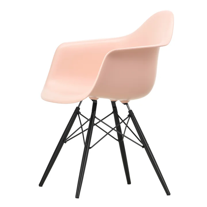 Vitra - Eames Plastic Fauteuil DAW RE, zwart esdoorn / lichtroze