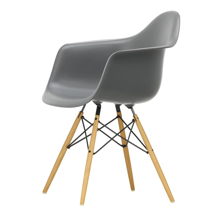 Vitra - Eames Plastic Fauteuil DAW RE, essen honingkleurig / graniet grijs