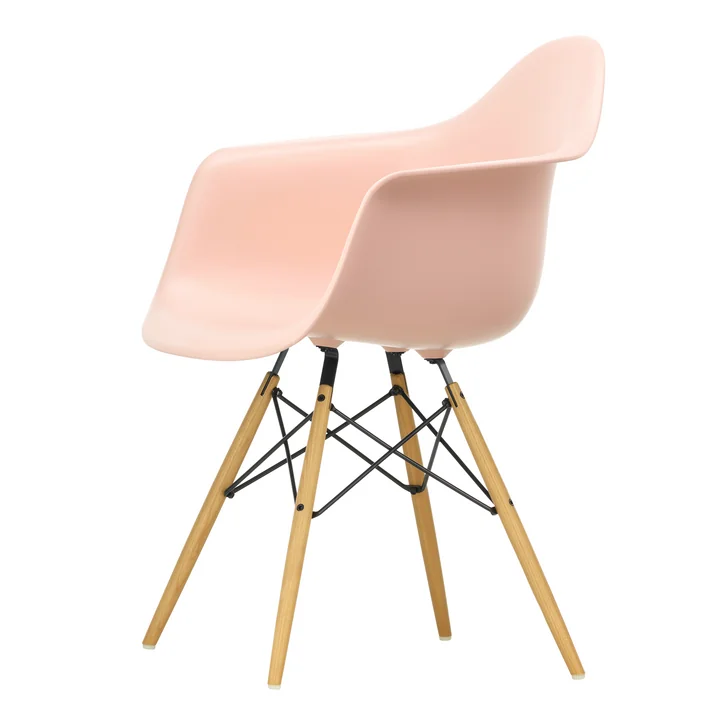Vitra - Eames Plastic Fauteuil DAW RE, essen honingkleurig / lichtroze