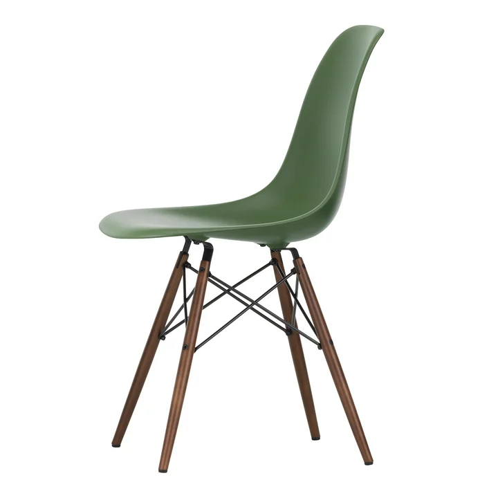 Vitra - Eames Plastic Bijzetstoel DSW RE, donker esdoorn / bos