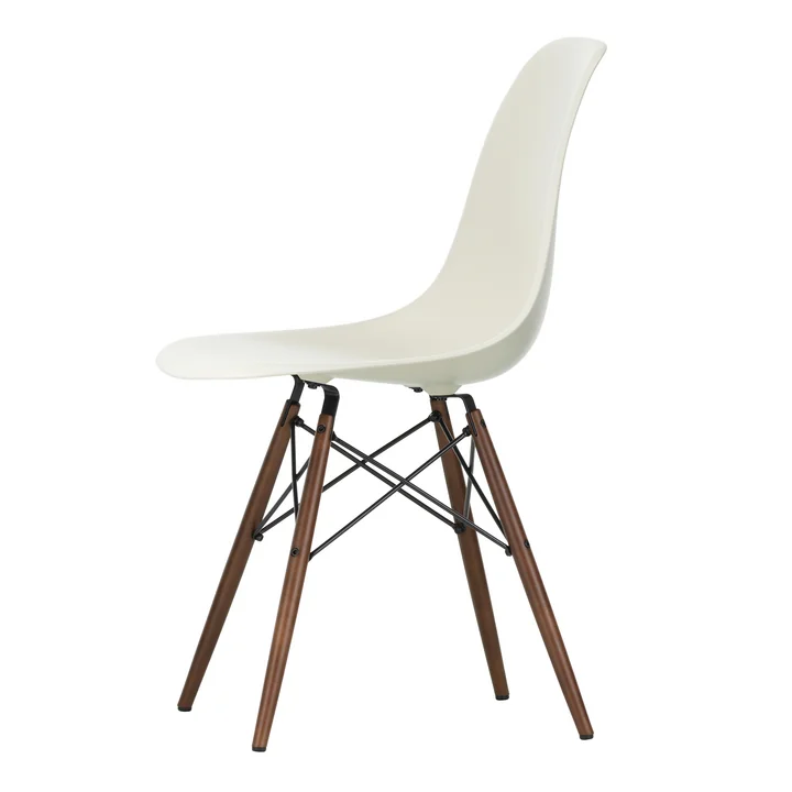 Vitra - Eames Plastic Bijzetstoel DSW RE, donker esdoorn / kiezel