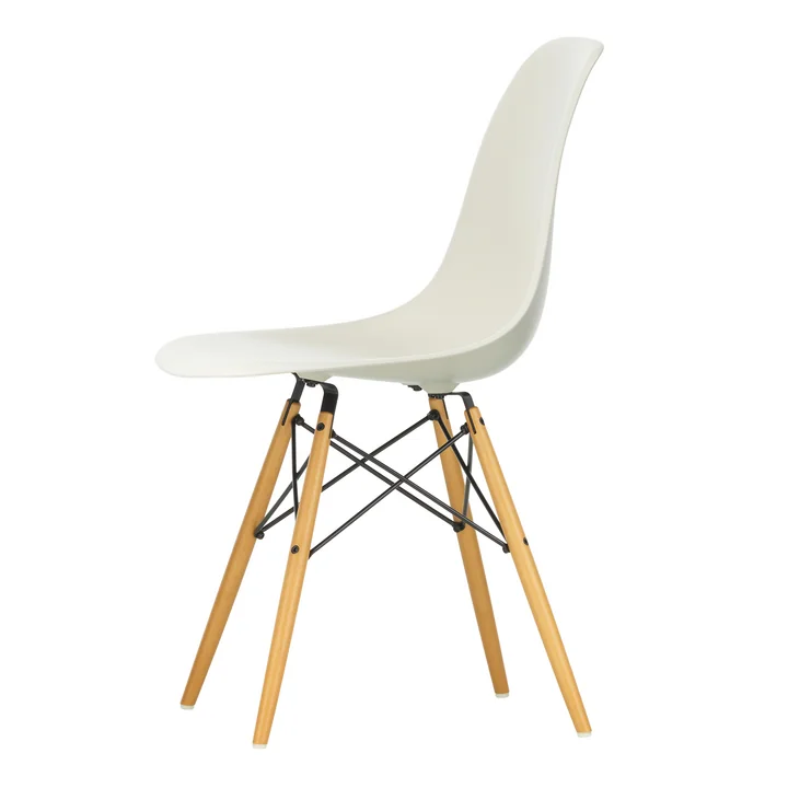 Vitra - Eames Plastic Bijzetstoel DSW RE, geelachtig esdoorn / kiezel